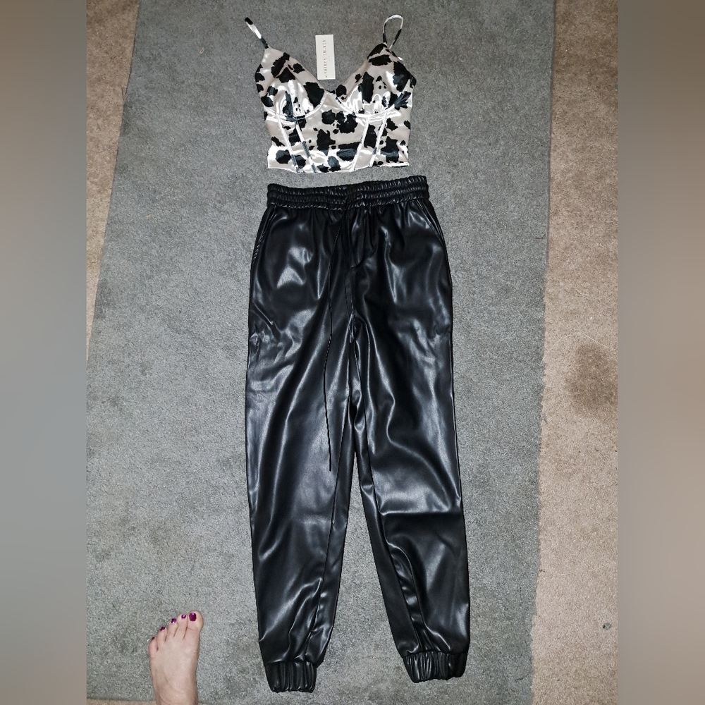 Nwot pleather joggers